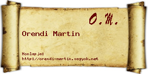 Orendi Martin névjegykártya
