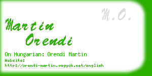 martin orendi business card